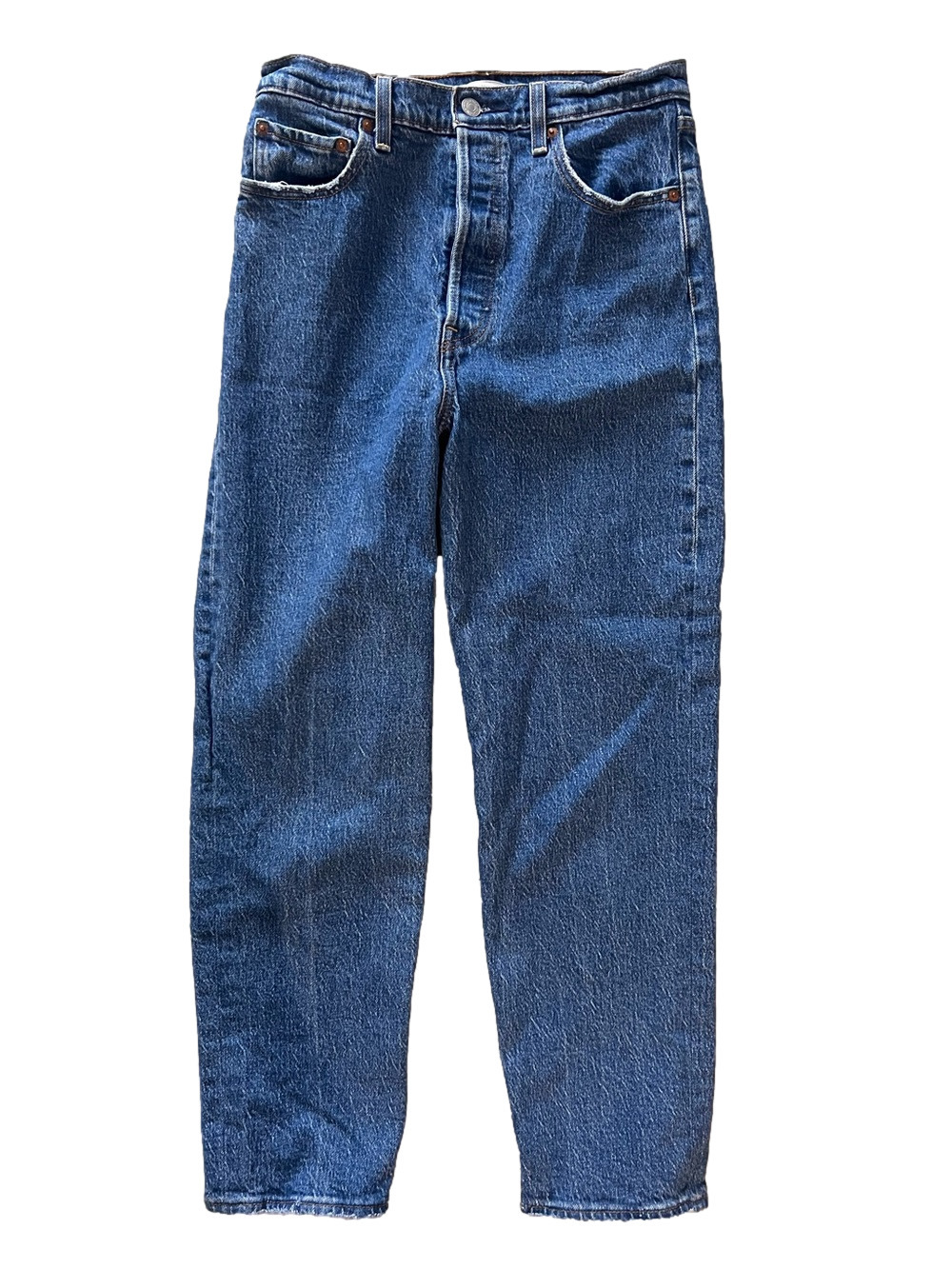Levi’s Ribcage Straight Ankle Jeans High Rise Cropped Medium Wash - Size 27 - Picture 4 of 12